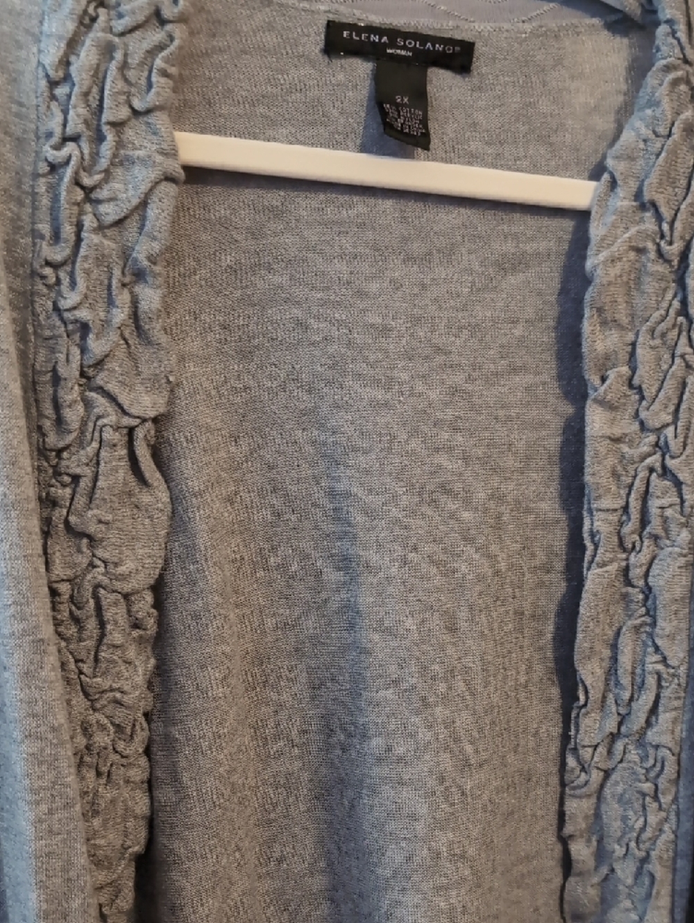 Bundle Of 2 Ruffled Open-Front Cardigan Sweaters - Lavender and Light Gray - Picture 6 of 9